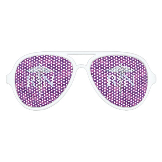 Geregistreerd zure RN Caduceus op roze Camouflage Aviator Zonnebril (Voorkant)