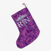 Geregistreerd zure RN Caduceus op roze Camouflage Kleine Kerstsok (Achterkant (Hangend))