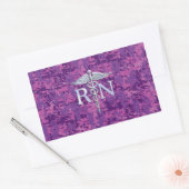 Geregistreerd zure RN Caduceus op roze Camouflage Rechthoekige Sticker (Envelop)