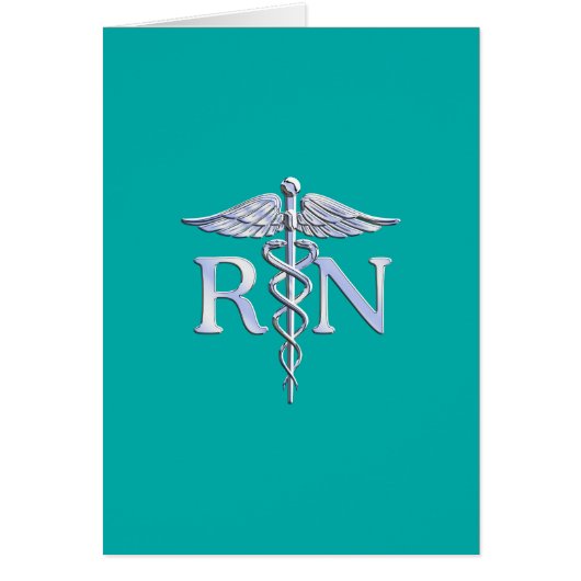 Geregistreerd zure RN Caduceus op Turquoise (Voorkant)