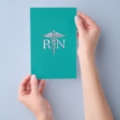 Geregistreerd zure RN Caduceus op Turquoise Flyer (Hand)