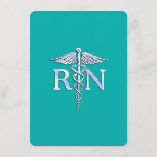 Geregistreerd zure RN Caduceus op Turquoise Informatiekaartje (Voorkant)