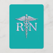 Geregistreerd zure RN Caduceus op Turquoise Informatiekaartje (Voorkant)