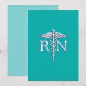 Geregistreerd zure RN Caduceus op Turquoise Kaart (Voorkant / Achterkant)