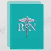 Geregistreerd zure RN Caduceus op Turquoise Kaart (Voorkant / Achterkant)