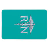 Geregistreerd zure RN Caduceus op Turquoise Magneet (Horizontaal)