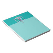 Geregistreerd zure RN Caduceus op Turquoise Notitieblok (Schuin)