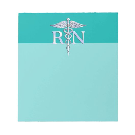 Geregistreerd zure RN Caduceus op Turquoise Notitieblok (Voorkant)