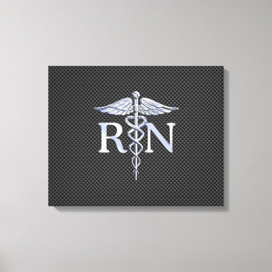 Geregistreerd zure RN Caduceus Snakes Carbon Canvas Afdruk (Voorkant)