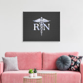 Geregistreerd zure RN Caduceus Snakes Carbon Canvas Afdruk (Insitu (Woonkamer))