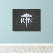 Geregistreerd zure RN Caduceus Snakes Carbon Canvas Afdruk (Insitu (Houten vloer))