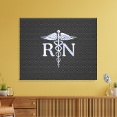 Geregistreerd zure RN Caduceus Snakes Carbon Canvas Afdruk (Insitu (Woonkamer))