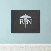 Geregistreerd zure RN Caduceus Snakes Carbon Canvas Afdruk (Insitu (Houten vloer))