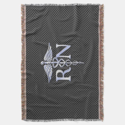 Geregistreerd zure RN Caduceus Snakes Carbon Deken (Voorkant Verticaal)