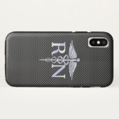 Geregistreerd zure RN Zwarte koolstof Caduceus Sna Case-Mate iPhone Case (Achterkant (horizontaal))