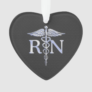 Geregistreerd zure RN Zwarte koolstof Caduceus Sna Ornament