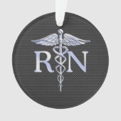 Geregistreerd zure RN Zwarte koolstof Caduceus Sna Ornament (voorkant)