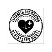 Geregistreerd zurenmoerasheart ECG met Jouw naam Rubberstempel (Afrduk)