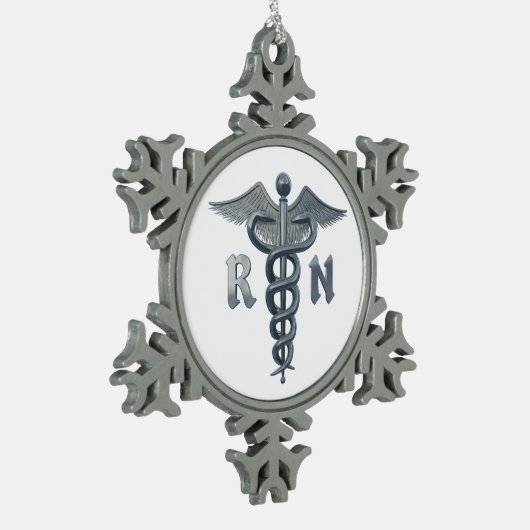 Geregistreerd zurensymbool tin sneeuwvlok ornament (Links)