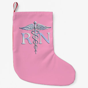Geregistreerd zurg RN Caduceus op pastroze Kleine Kerstsok