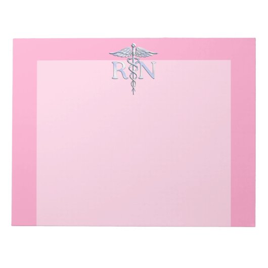 Geregistreerd zurg RN Caduceus op pastroze Notitieblok (Voorkant)
