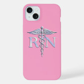 Geregistreerd zurg RN Caduceus op roze Rose iPhone Hoesje (Achterkant)