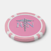 Geregistreerd zurg RN Caduceus op roze Rose Poker Chips (Enkel)