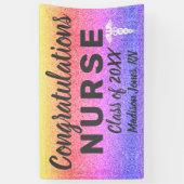 Geregistreerd zurig Afstuderen regenbooglitter Aan Spandoek (Verticaal)