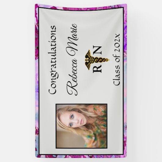 Geregistreerd zuster Afstuderen Caduceus Spandoek (Verticaal)