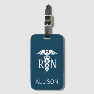 Geregistreerd zuster RN Caduceus Medical Navy Blue Bagagelabel