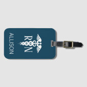 Geregistreerd zuster RN Caduceus Medical Navy Blue Bagagelabel (Voorkant (horizontaal))