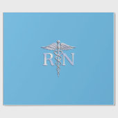 Geregistreerd zuster RN Caduceus op Baby Blue Cadeaupapier (Vlak)