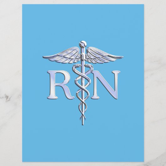 Geregistreerd zuster RN Caduceus op Baby Blue Flyer (Voorkant)