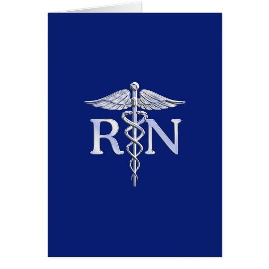 Geregistreerd zuster RN Caduceus op Navy Blue (Voorkant)