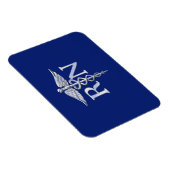 Geregistreerd zuster RN Caduceus op Navy Blue Deco Magneet (Rechterzijde)
