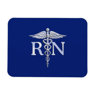 Geregistreerd zuster RN Caduceus op Navy Blue Deco Magneet
