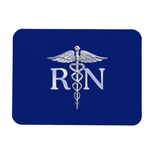 Geregistreerd zuster RN Caduceus op Navy Blue Deco Magneet (Horizontaal)