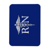 Geregistreerd zuster RN Caduceus op Navy Blue Deco Magneet (Verticaal)
