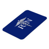 Geregistreerd zuster RN Caduceus op Navy Blue Deco Magneet (Linkerzijde)