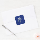 Geregistreerd zuster RN Caduceus op Navy Blue Deco Vierkante Sticker (Envelop)