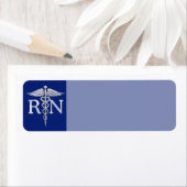 Geregistreerd zuster RN Caduceus op Navy Blue Etiket (Insitu)