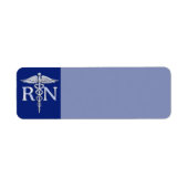 Geregistreerd zuster RN Caduceus op Navy Blue Etiket (Voorkant)