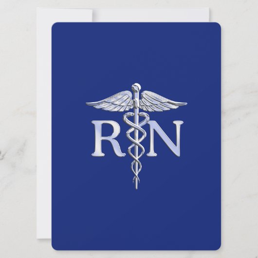 Geregistreerd zuster RN Caduceus op Navy Blue Kaart (Voorkant)