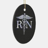 Geregistreerd zuster RN Caduceus Snakes Decor Keramisch Ornament (Rechts)