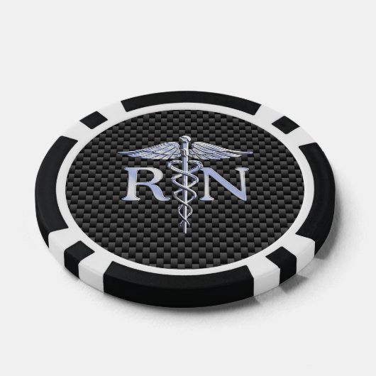 Geregistreerd zuster RN Caduceus Snakes Decor Poker Chips (Enkel)