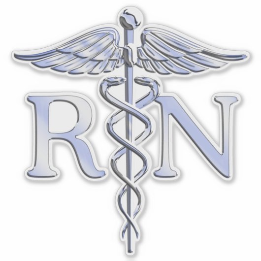 Geregistreerd zuster RN Caduceus Snakes Decor Sticker (Voorkant)