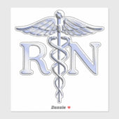 Geregistreerd zuster RN Caduceus Snakes Decor Sticker (Vel)