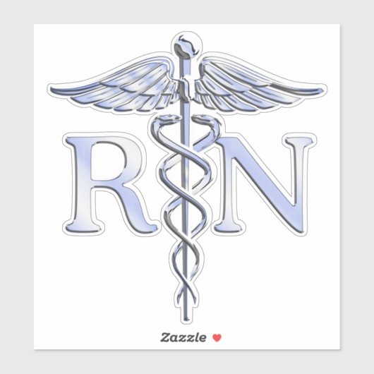 Geregistreerd zuster RN Caduceus Snakes Decor Sticker (Vel)