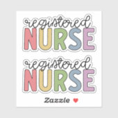 Geregistreerd zuster RN Cute Sticker (Vel)
