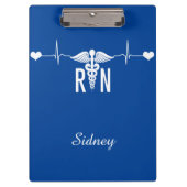 Geregistreerd zuster (RN) EKG Caduceus-symbool Klembord (Voorkant)